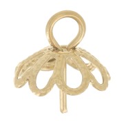 10mm St. steel 304L Pendant holders for 8 & 10mm half-drilled beads - Gold x5|raw }}