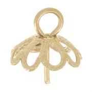 10mm St. steel 304L Pendant holders for 8 & 10mm half-drilled beads - Gold x5