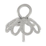 10mm Stainless steel 304L Pendant holders for 8 & 10mm half-drilled beads x5|raw }}