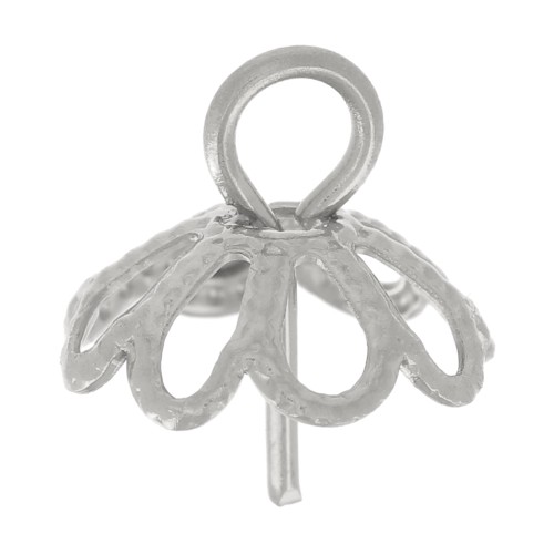 10mm Stainless steel 304L Pendant holders for 8 & 10mm half-drilled beads x5