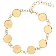 Stainless steel 304L Bracelet for 10mm round cabochons with flat base - Gold x17cm|raw }}