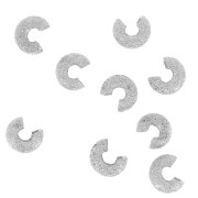 4mm Crimp covers - Diamond effect - silver tone x50