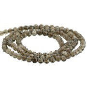 3mm Round faceted gemstone beads - Smoky Quartz x39cm