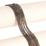 3mm Round faceted gemstone beads - Smoky Quartz x39cm