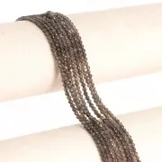3mm Round faceted gemstone beads - Smoky Quartz x39cm