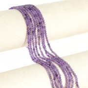 3mm Round faceted gemstone beads - Amethyst x39cm
