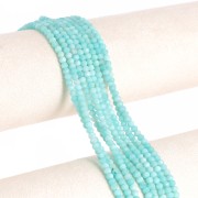 4x3mm Round flattened faceted beads - Amazonite x40cm