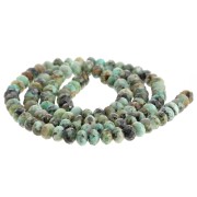 4x3mm Round flattened faceted beads - African Turquoise - Jasper x39cm|raw }}
