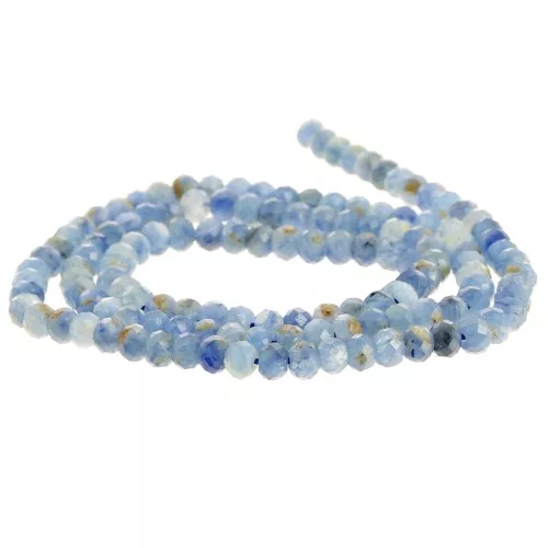 4x3mm Round flattened faceted beads - Kyanite x40cm