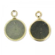 Pendant cabochon setting 8mm Gold tone HQ  x1
