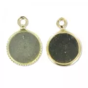 Pendant cabochon setting 8mm Gold tone HQ  x1