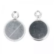 Pendant cabochon setting 6mm silver tone HQ x1