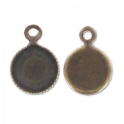 Pendant cabochon setting 6mm bronze x1|raw }}