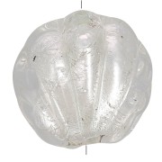 15mm Murano shell bead - crystal and silver leaf x1|raw }}