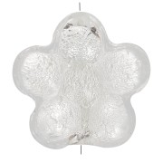 15mm Murano flower bead - crystal and silver leaf x1|raw }}