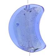 17x13.5mm Murano moon bead - Sapphire and silver leaf x1|raw }}