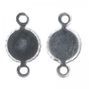 Spacer cabochon setting for flat 5mm cab silver toneHQ x1|raw }}