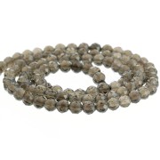 Round faceted beads 4 mm gemstone - Smoky Quartz x39cm