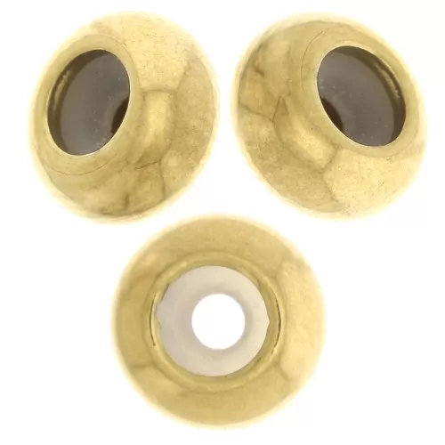 6mm Stainless steel 316 Stopper bead with 2mm hole - Gold x1