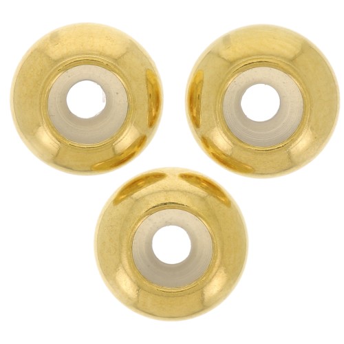 7mm Stainless steel 316 Stopper bead with 2mm hole - Gold x1