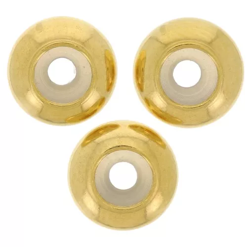 7mm Stainless steel 316 Stopper bead with 2mm hole - Gold x1