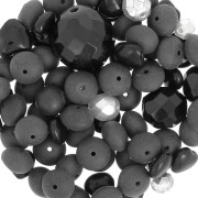 Bohemian beads assortment - Black - Silver x50g