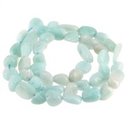 7 - 8mm Irregular nugget gemstone beads - Amazonite x38cm|raw }}