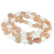 4 - 6mm Irregular nugget gemstone beads - Mix Peach Moonstone x39cm|raw }}