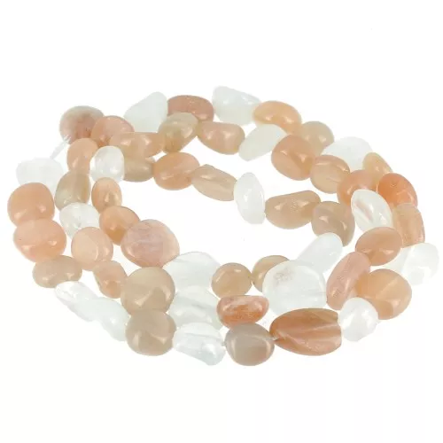 4 - 6mm Irregular nugget gemstone beads - Mix Peach Moonstone x39cm
