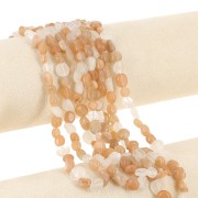 4 - 6mm Irregular nugget gemstone beads - Mix Peach Moonstone x39cm