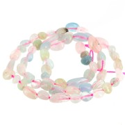 4 - 6mm Irregular nugget gemstone beads - Morganite x40cm