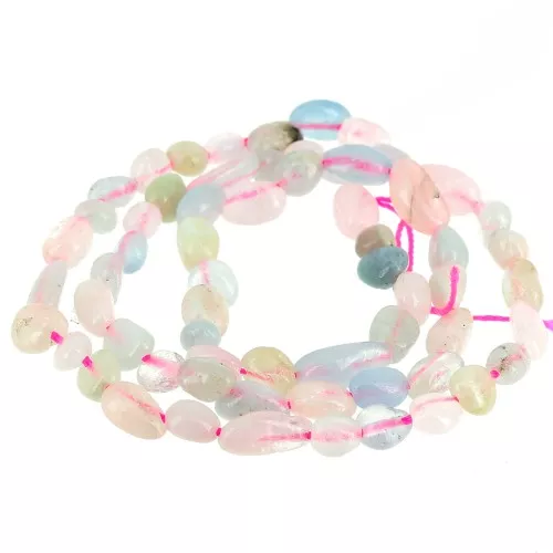 4 - 6mm Irregular nugget gemstone beads - Morganite x40cm