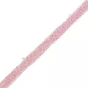 Ultra Suede lace 3x1.5 mm Light Rose glitter  x 2.8 m