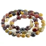 Irregular nugget beads, 4–6 mm, gemstone—Mokait Jasper x 39 cm