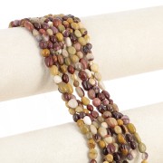 Irregular nugget beads, 4–6 mm, gemstone—Mokait Jasper x 39 cm