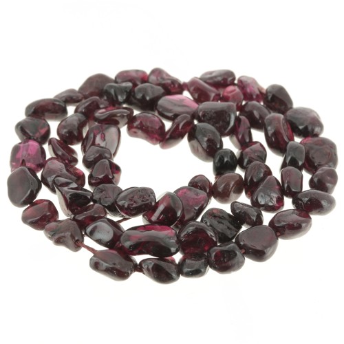 6mm irregular gemstone nuggets Beads - Garnet x40cm