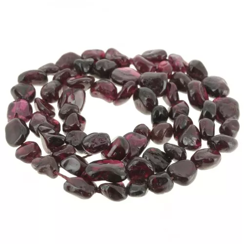 6mm irregular gemstone nuggets Beads - Garnet x40cm