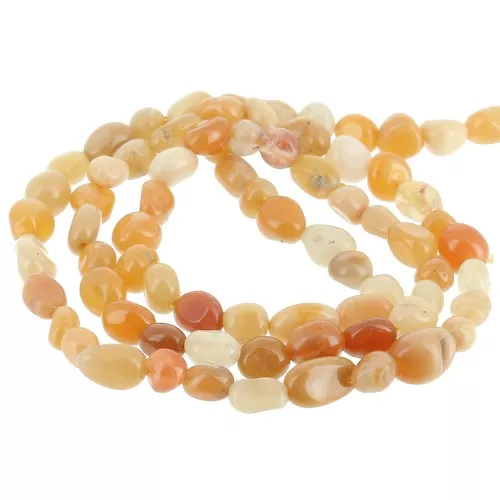 4 - 6mm gemstone Irregular nugget beads - Tinted Jade - Yellow x39cm