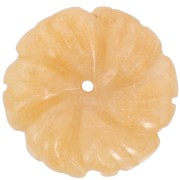 20mm gemstone flower pendant - dyed Jade - Yellow x1|raw }}