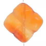 14.5mm Clover gemstone beads - Carnelian x4