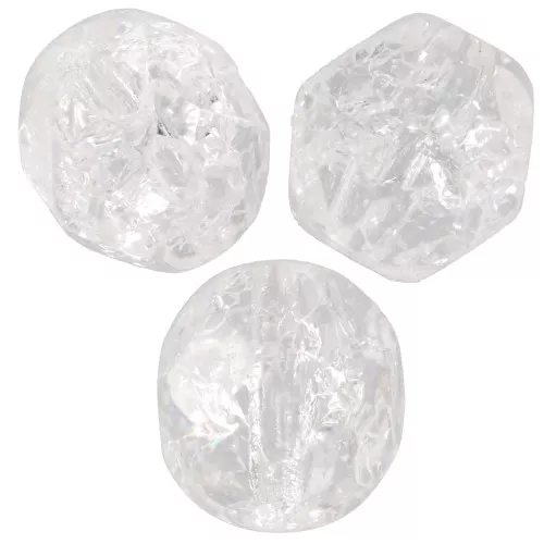 Fire Polished faceted round beads 6mm Crystal Cracked x25