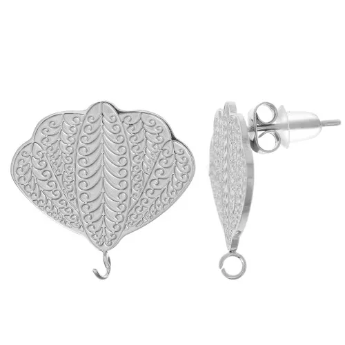 19mm 316L stainless steel Butterfly earstuds with open ring x2