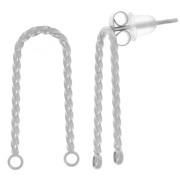 21x9mm 304L stainless steel Bridge earstuds U shape x2|raw }}