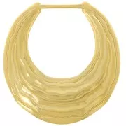 39x36mm 304L stainless steel pleated effect hollow drop pendants - Gold x2