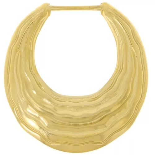 39x36mm 304L stainless steel pleated effect hollow drop pendants - Gold x2