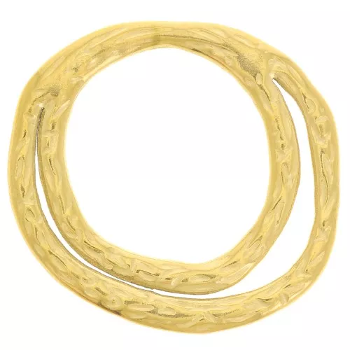 26x28mm 304L stainless steel Hammered double circle pendants - Gold x2