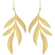 72x29mm 316L stainless steel Leaf earrings - Gold x2|raw }}