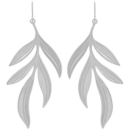 72x29mm Stainless steel 316L Leaf earrings x2