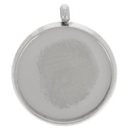 303L stainless steel Pendant setting for flat base 12mm cabochon x1