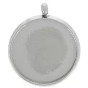 303L stainless steel Pendant setting for flat base 12mm cabochon x1